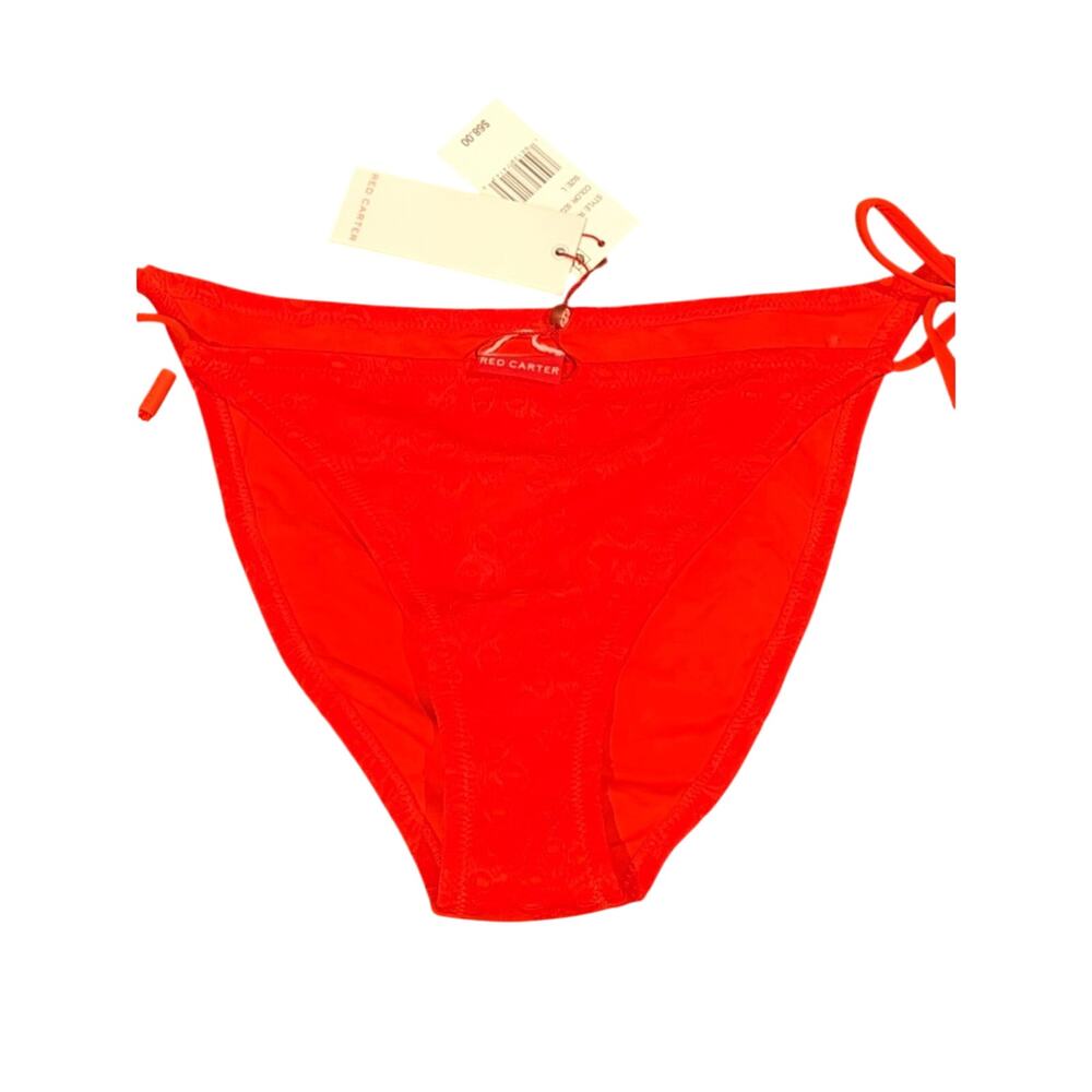 Red Carter Womens Size L Scorching Hot Red Eyelit Side Tie Bikini Bottom